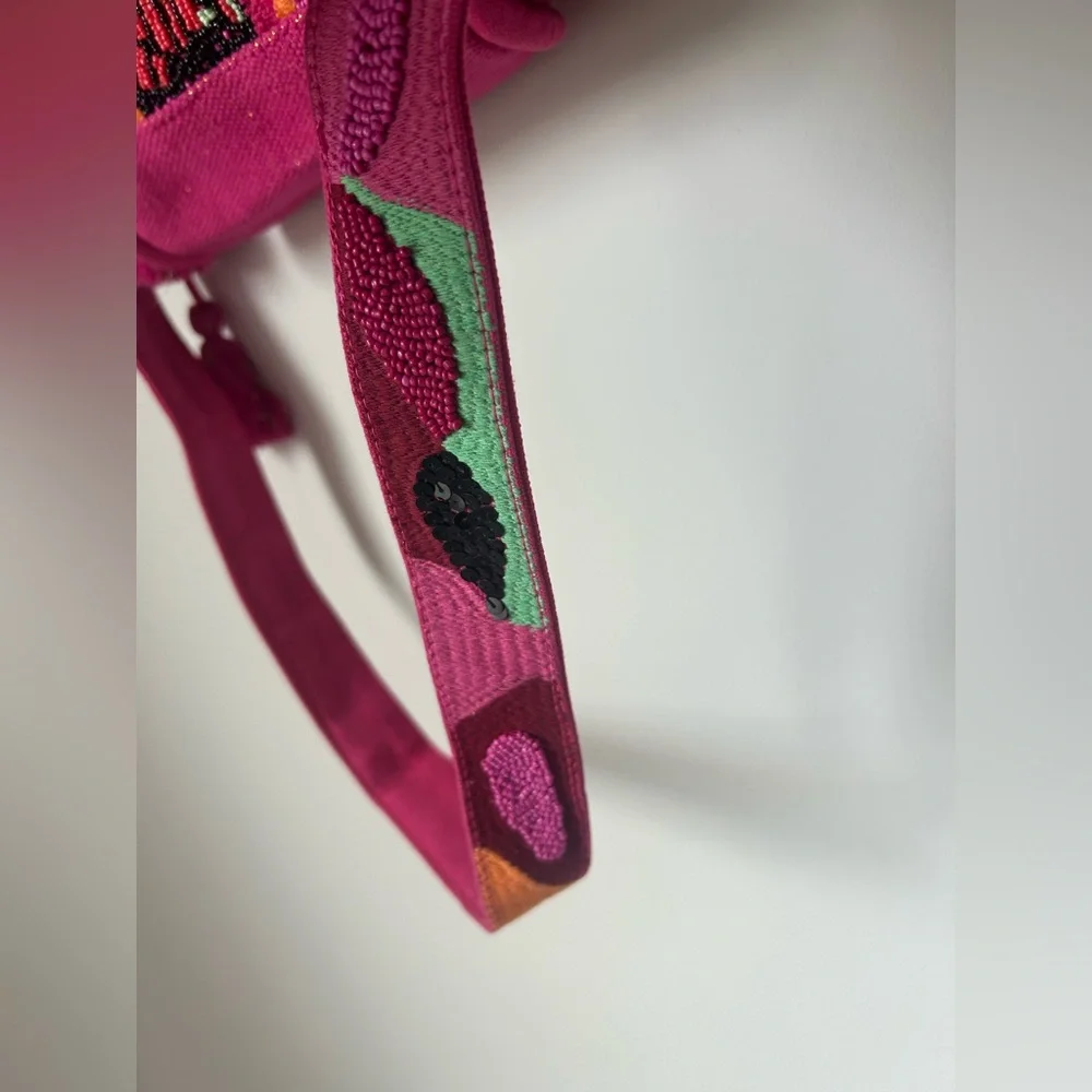 Viral America & Beyond Pink Beaded Butterfly Tote Bag